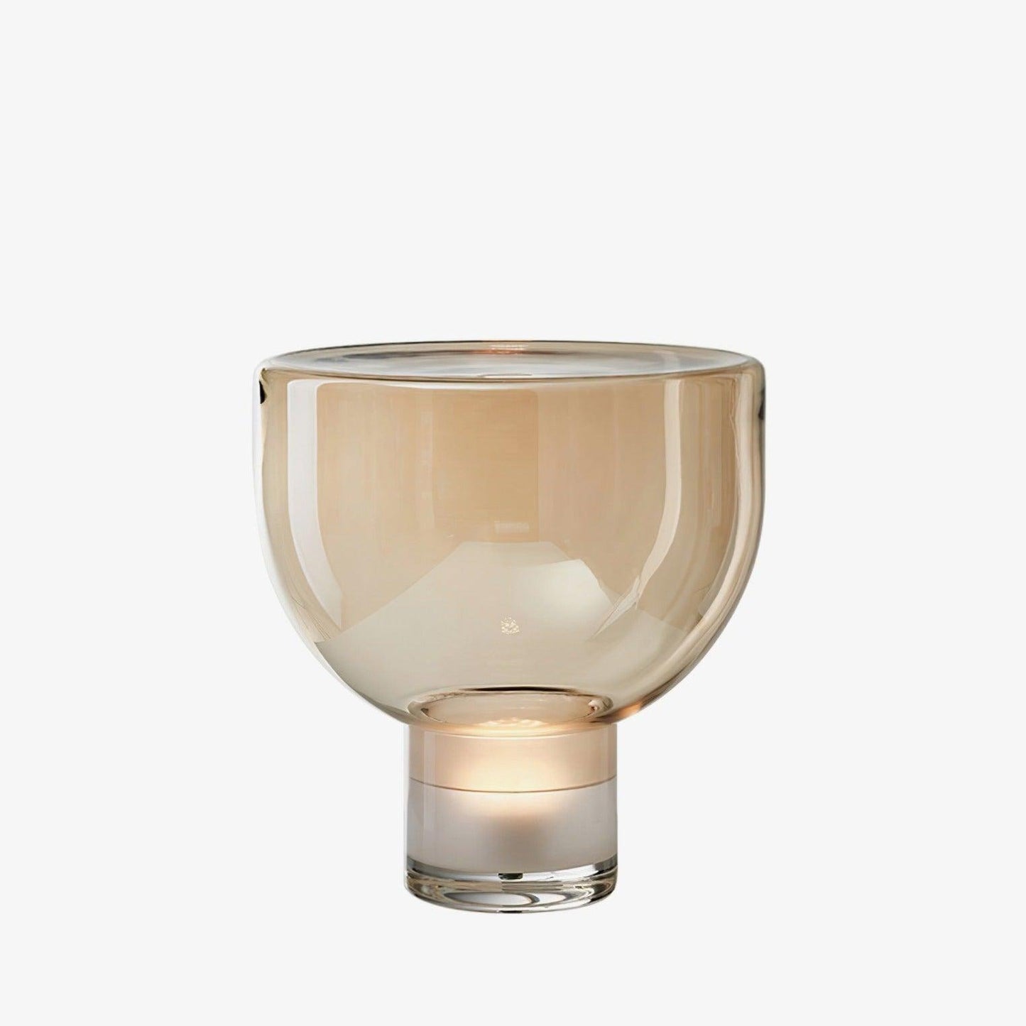 Aella Table Lamp | Glass & Metal | Cognac & Smoke Grey