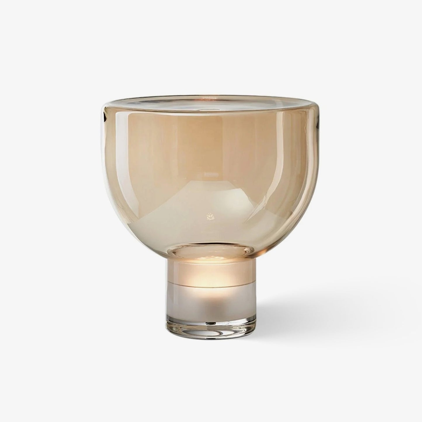 Aella Table Lamp | Glass & Metal | Cognac & Smoke Grey