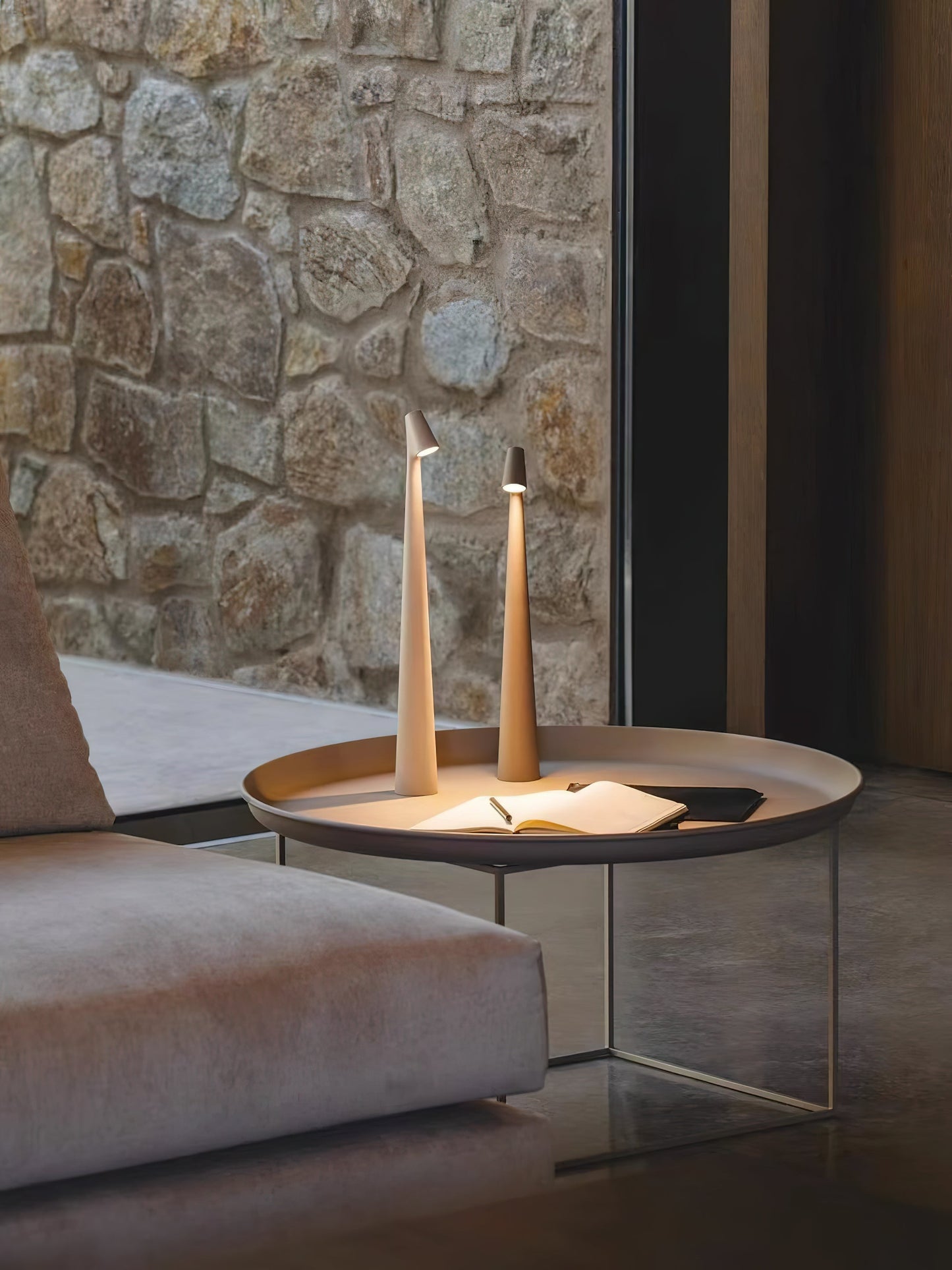Africa Portable Table Lamp | Metal & Acrylic | Rechargeable, 4 Colors