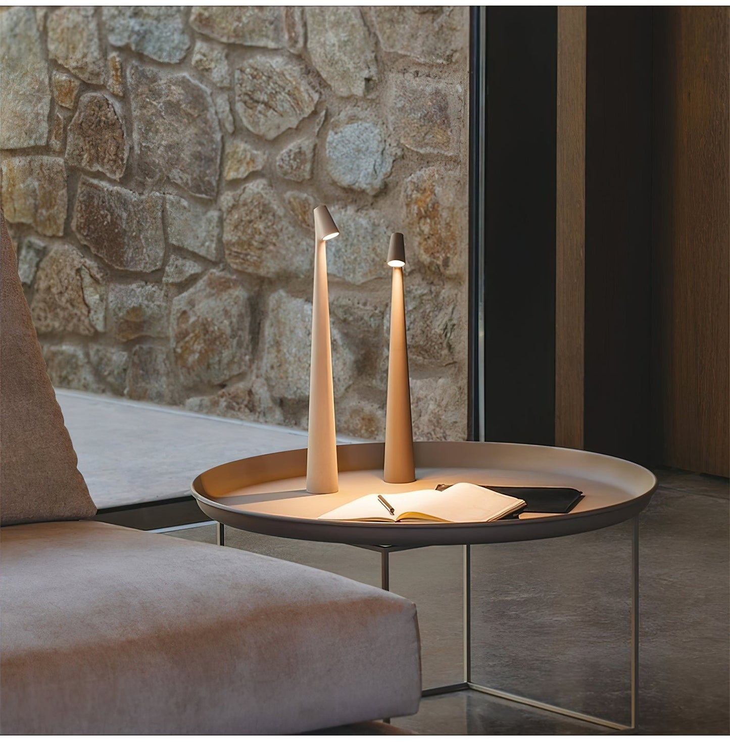Africa Portable Table Lamp | Metal & Acrylic | Rechargeable, 4 Colors