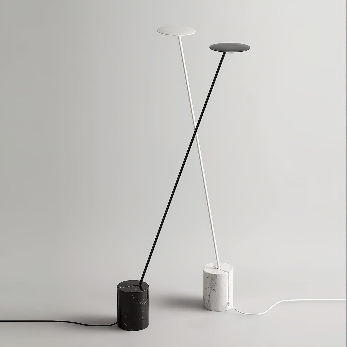 Agniya Floor Lamp | Premium Marble Base | Black & White