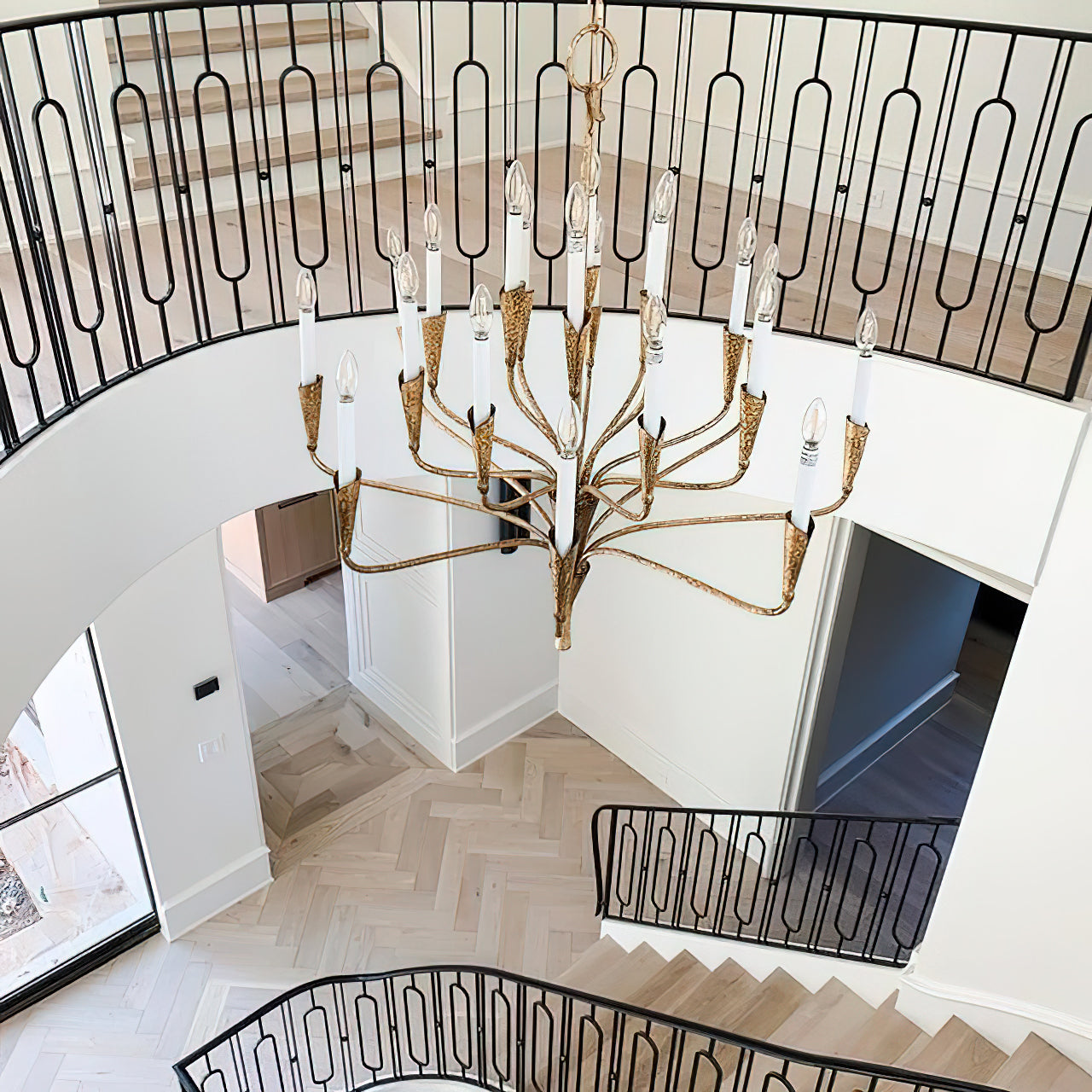 Aiden Chandelier | Antique Brass & Black Finish | 16 or 20 Lights