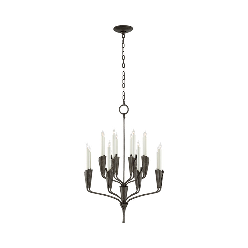 Aiden Chandelier | Antique Brass & Black Finish | 16 or 20 Lights