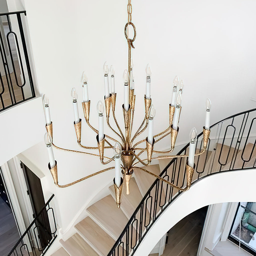 Aiden Chandelier | Antique Brass & Black Finish | 16 or 20 Lights