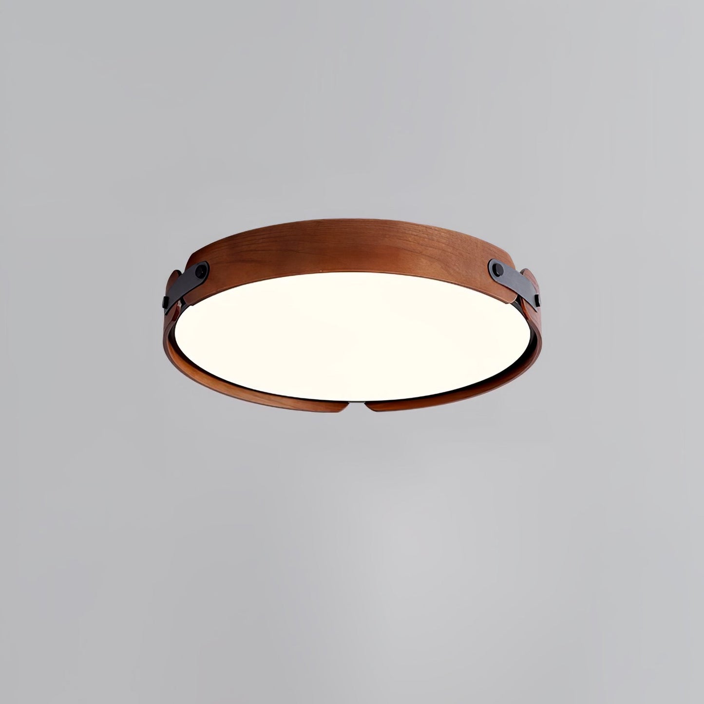 Aiwen Wood Ceiling Light | Wood & Metal | Walnut Color
