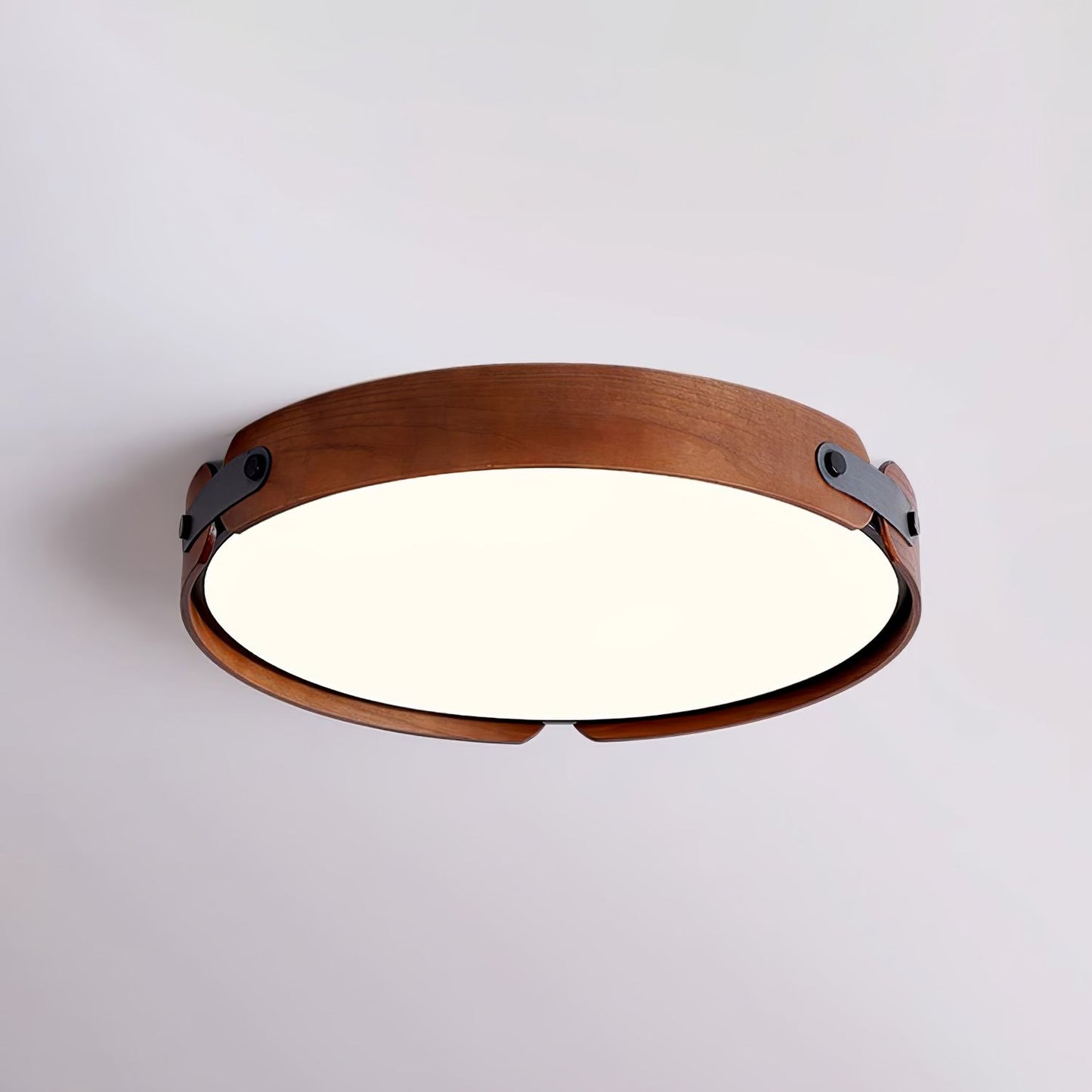 Aiwen Wood Ceiling Light | Wood & Metal | Walnut Color