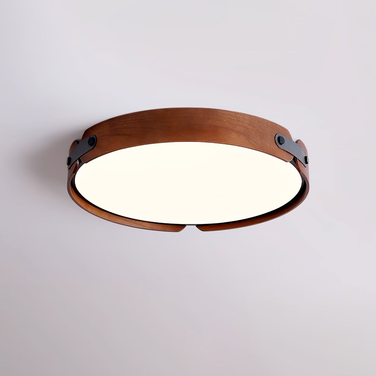 Aiwen Wood Ceiling Light | Wood & Metal | Walnut Color