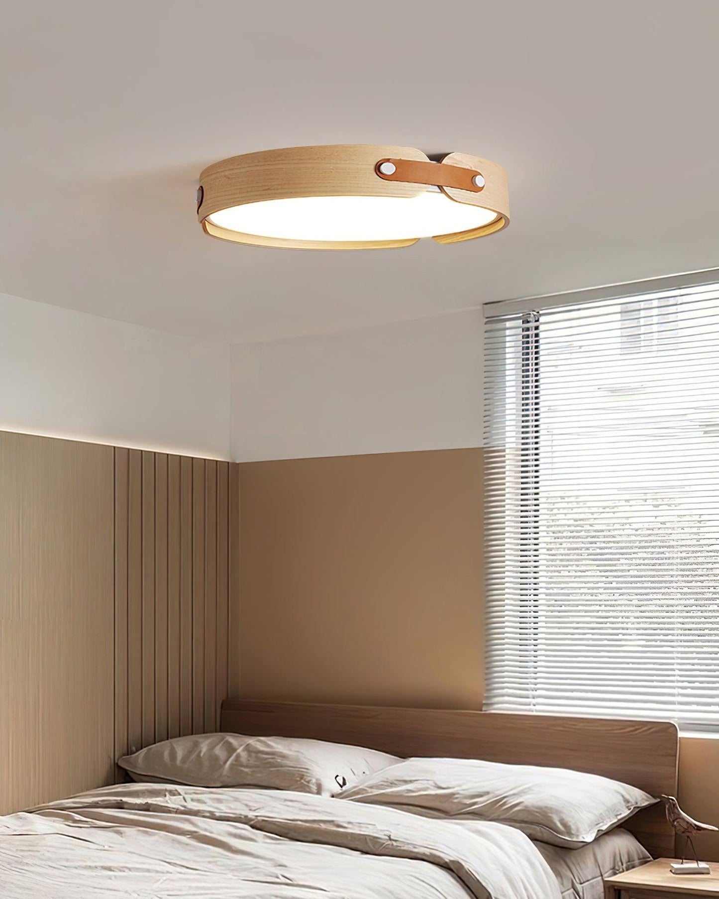 Aiwen Wood Ceiling Light | Wood & Metal | Walnut Color