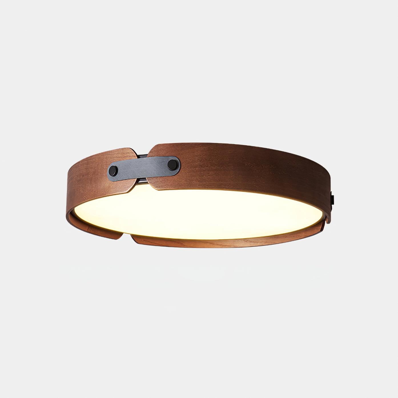 Aiwen Wood Ceiling Light | Wood & Metal | Walnut Color
