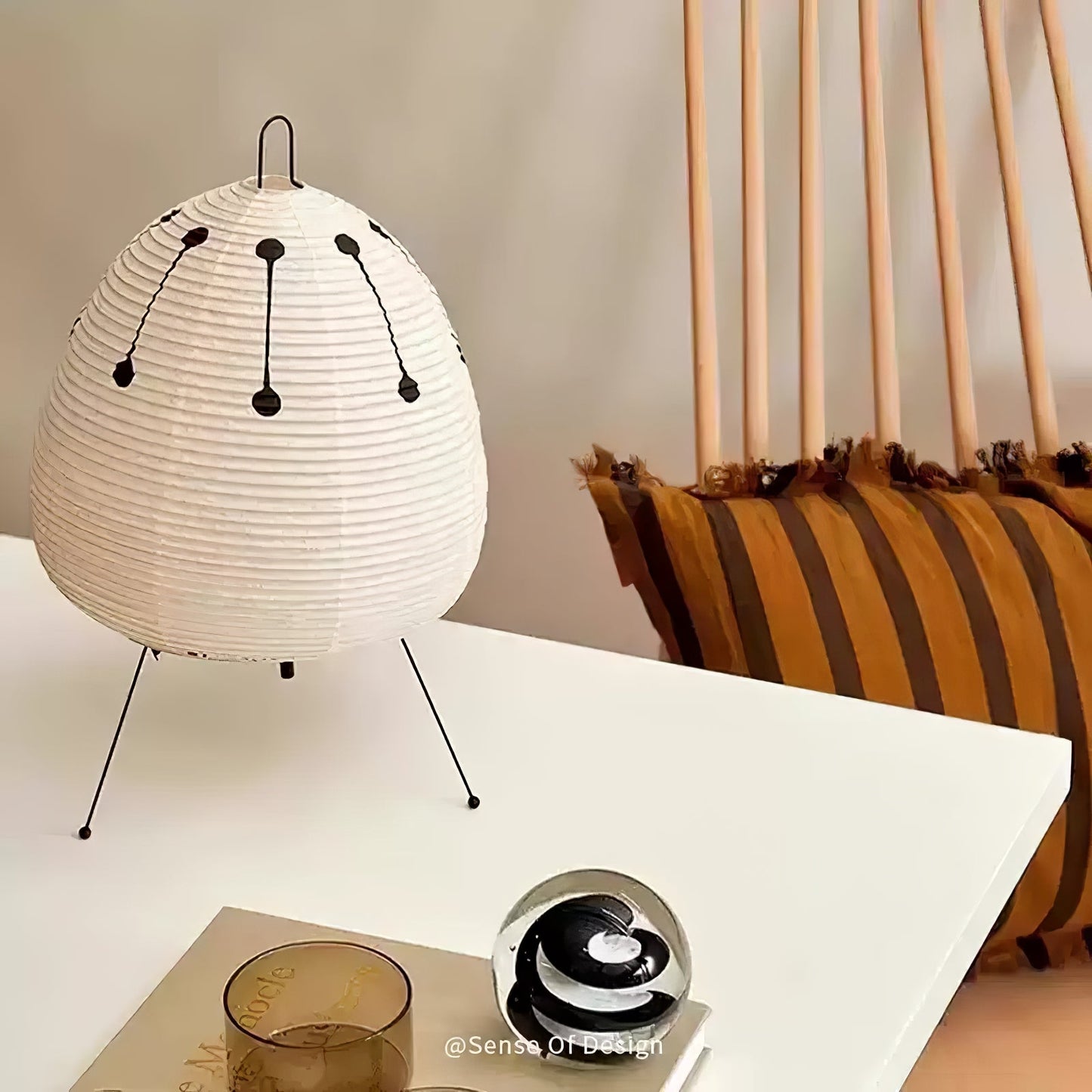Akari Paper Table Lamp | Mulberry Rice Paper & Metal | 26cm, 30cm, 40cm Sizes