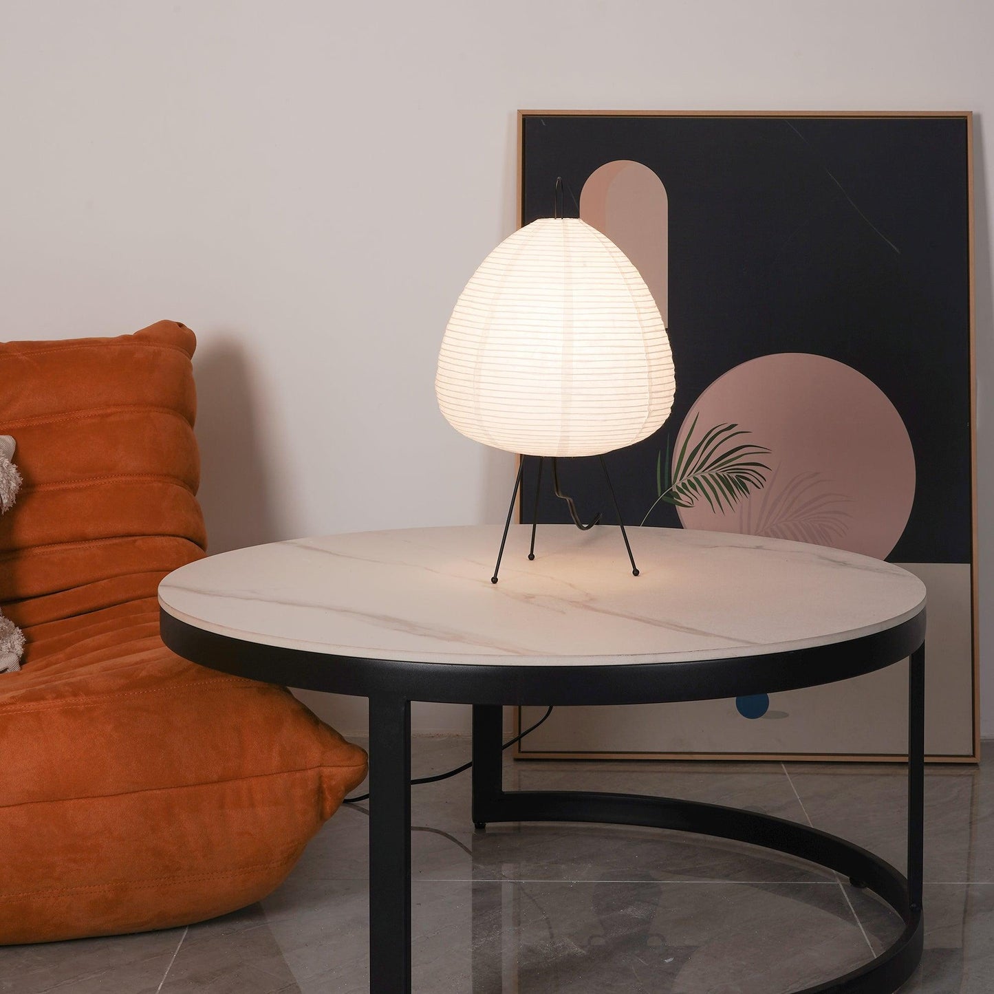 Akari Paper Table Lamp | Mulberry Rice Paper & Metal | 26cm, 30cm, 40cm Sizes