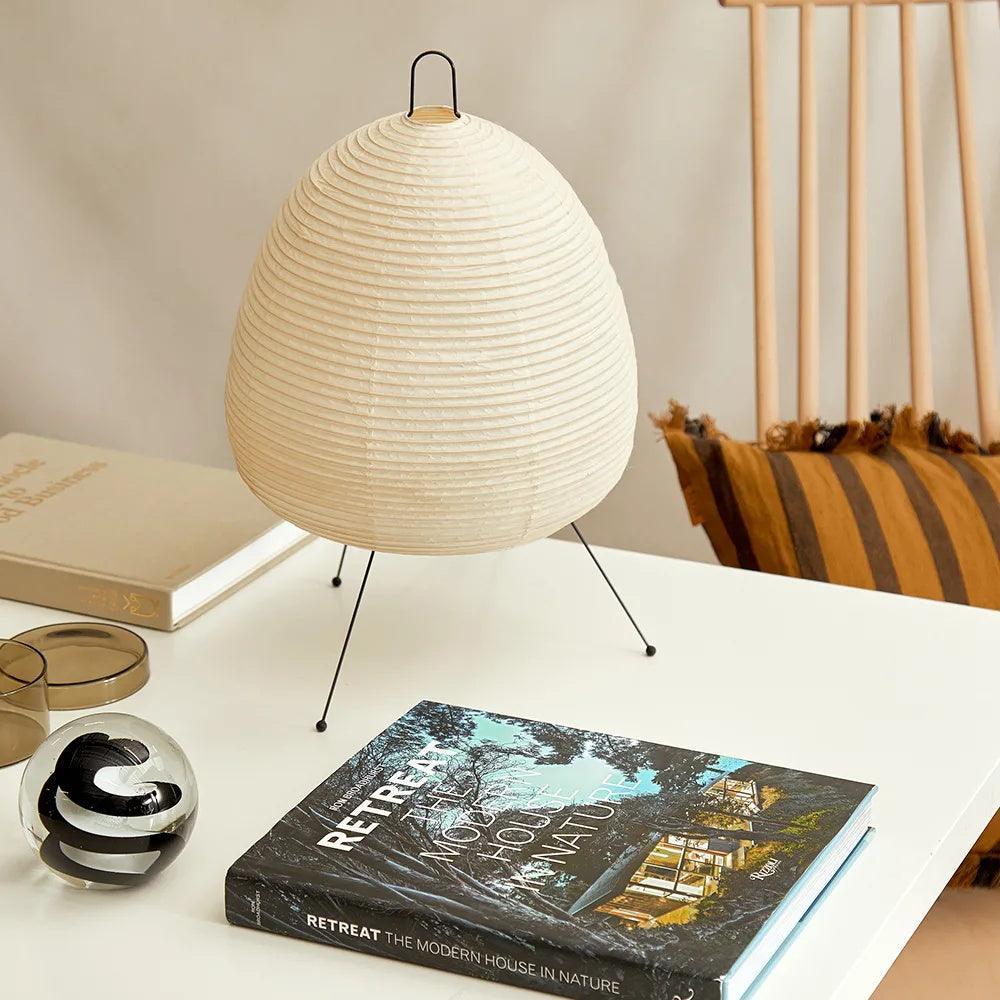 Akari Paper Table Lamp | Mulberry Rice Paper & Metal | 26cm, 30cm, 40cm Sizes