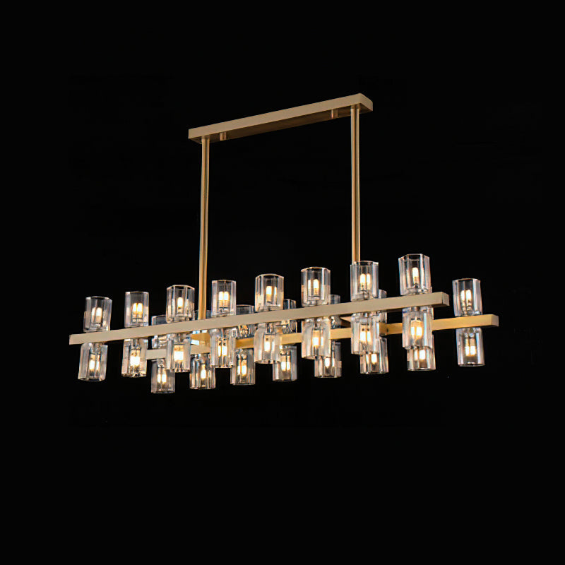 Crystal Chandelier | Brass & Clear Glass | 32, 40, or 48 Lights