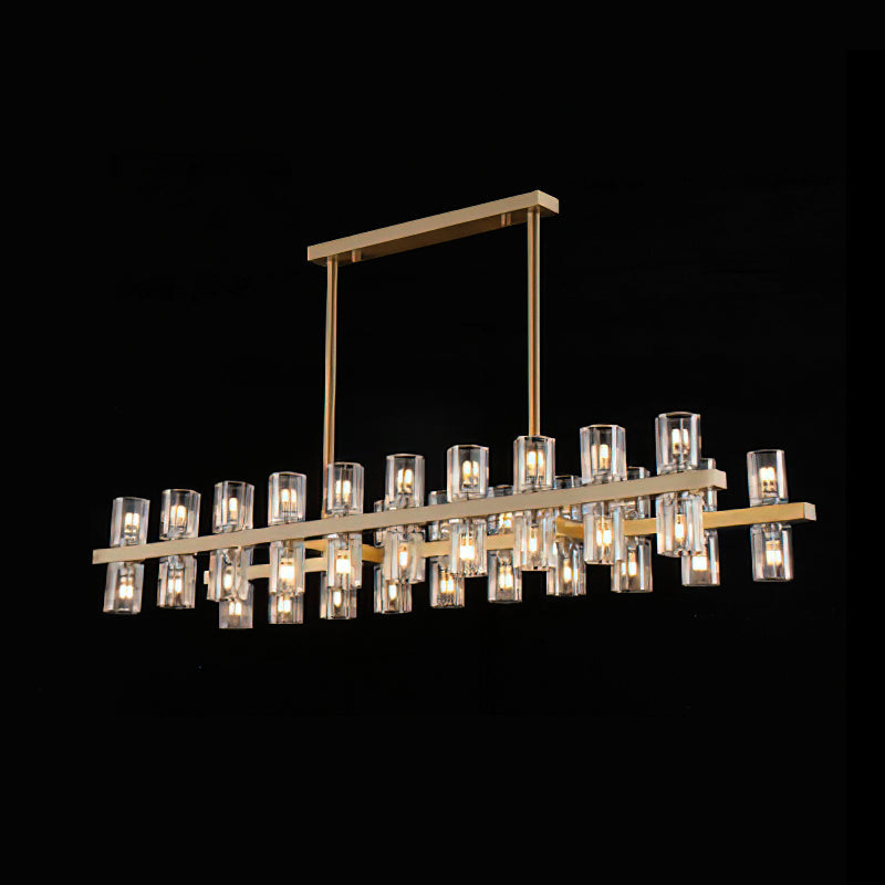 Crystal Chandelier | Brass & Clear Glass | 32, 40, or 48 Lights