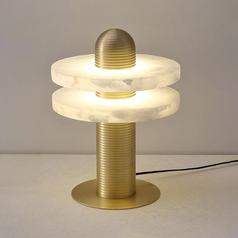 Alabaster Comet Table Lamp | Metal & Alabaster | White, Gold or Black Finish