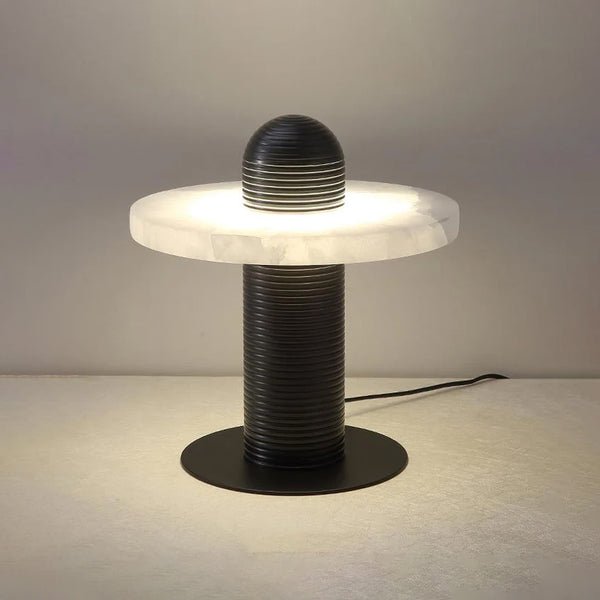 Alabaster Comet Table Lamp | Metal & Alabaster | White, Gold or Black Finish