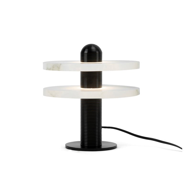 Alabaster Comet Table Lamp | Metal & Alabaster | White, Gold or Black Finish