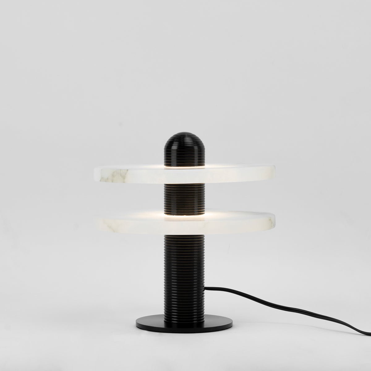 Alabaster Comet Table Lamp | Metal & Alabaster | White, Gold or Black Finish