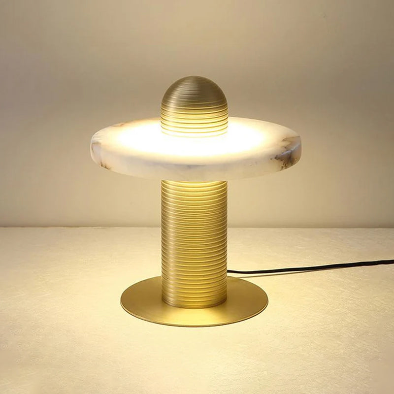 Alabaster Comet Table Lamp | Metal & Alabaster | White, Gold or Black Finish