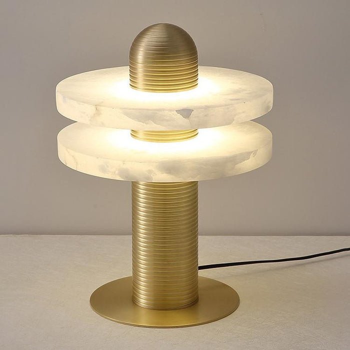 Alabaster Comet Table Lamp | Metal & Alabaster | White, Gold or Black Finish