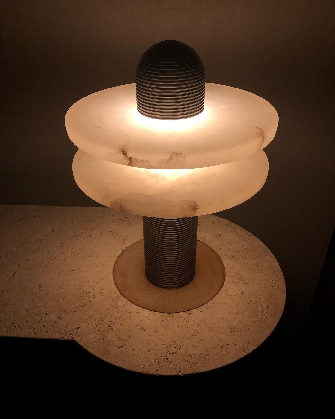 Alabaster Comet Table Lamp | Metal & Alabaster | White, Gold or Black Finish