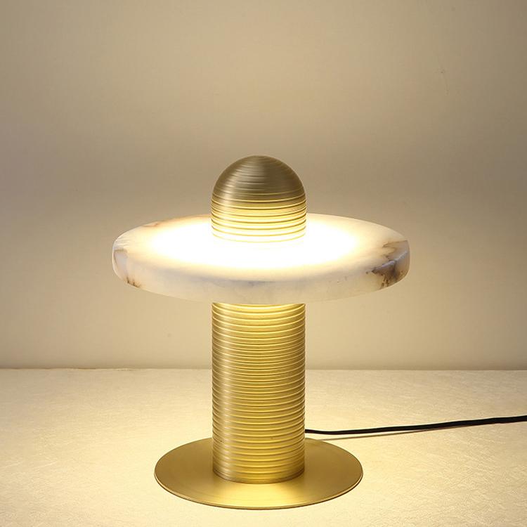 Alabaster Comet Table Lamp | Metal & Alabaster | White, Gold or Black Finish