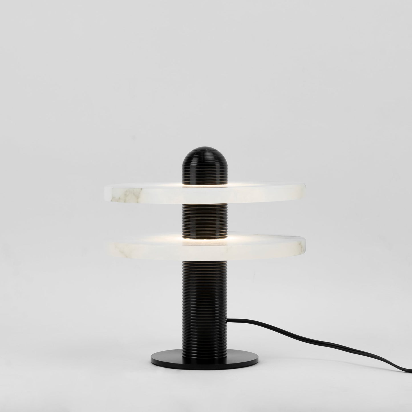 Alabaster Comet Table Lamp | Metal & Alabaster | White, Gold or Black Finish