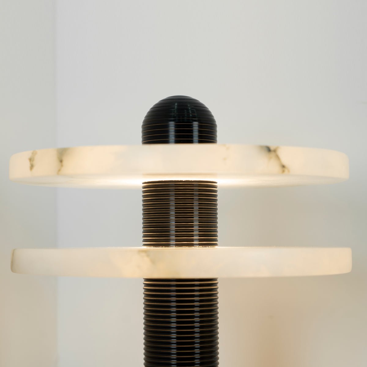 Alabaster Comet Table Lamp | Metal & Alabaster | White, Gold or Black Finish