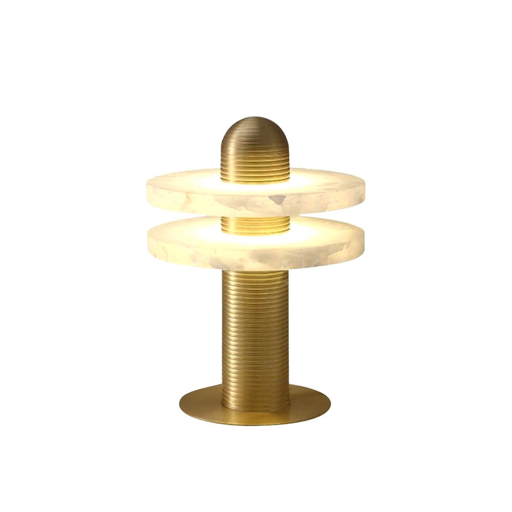 Alabaster Comet Table Lamp | Metal & Alabaster | White, Gold or Black Finish