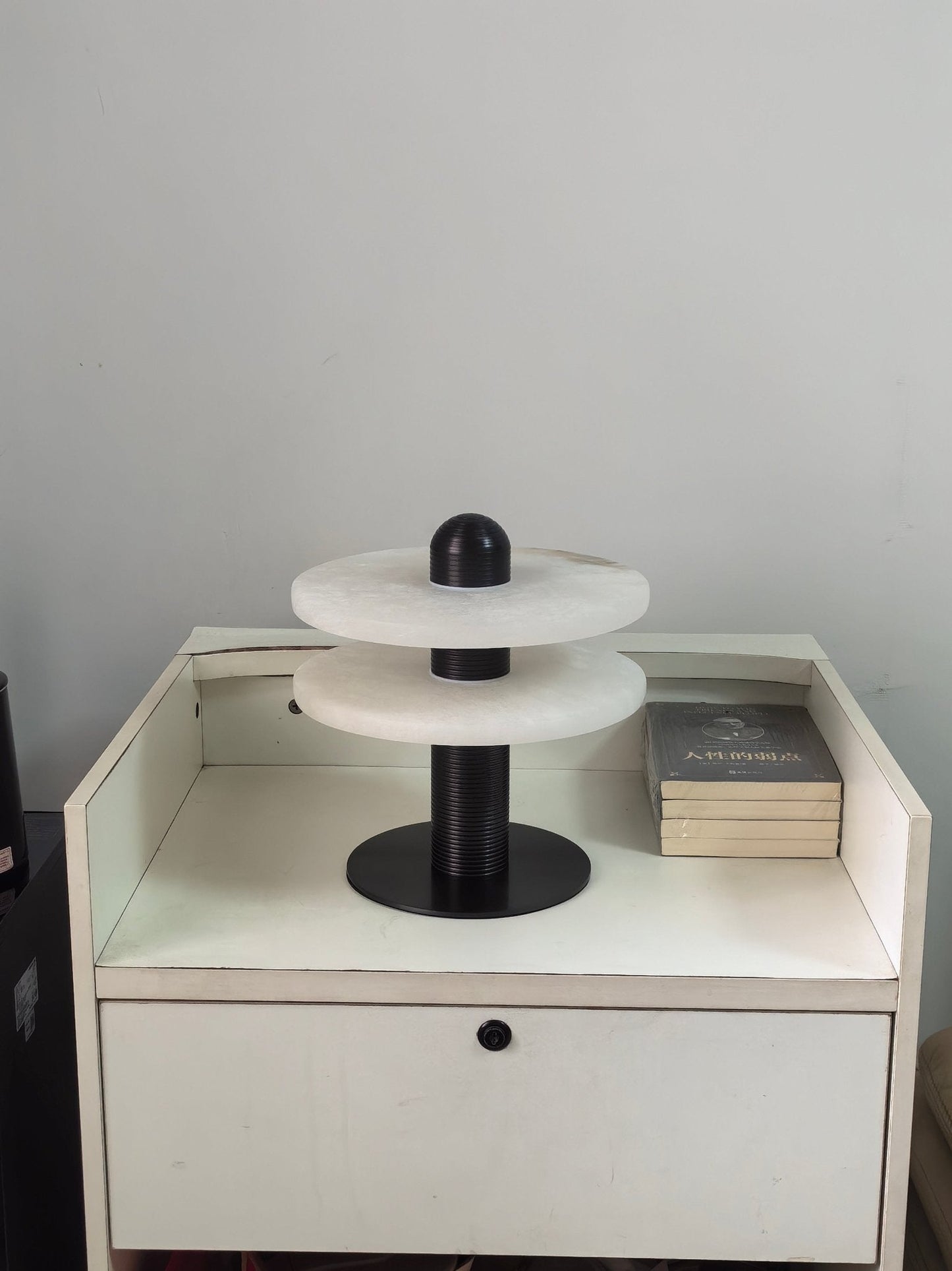 Alabaster Comet Table Lamp | Metal & Alabaster | White, Gold or Black Finish