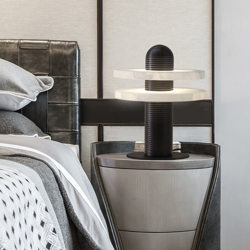 Alabaster Comet Table Lamp | Metal & Alabaster | White, Gold or Black Finish