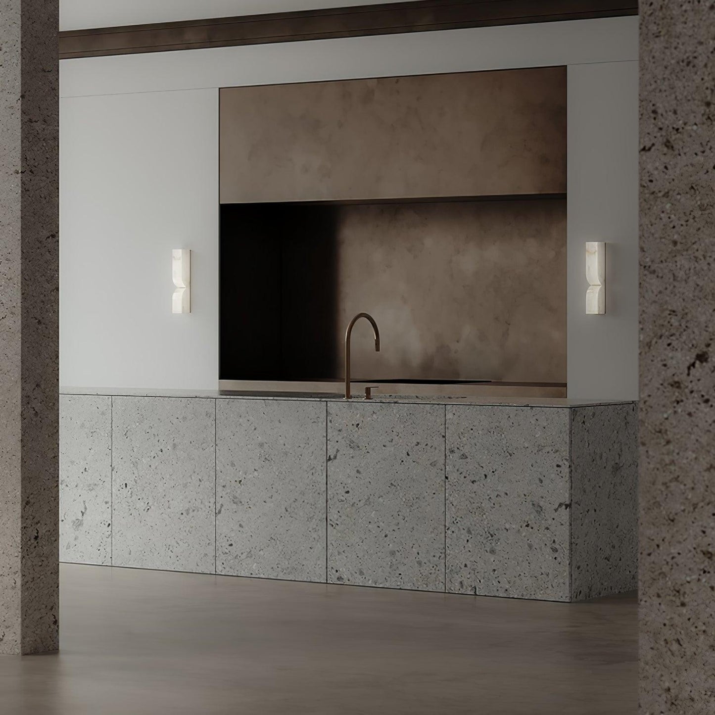 Alabaster Wall Sconce | Carved Alabaster | LED Indoor Lighting