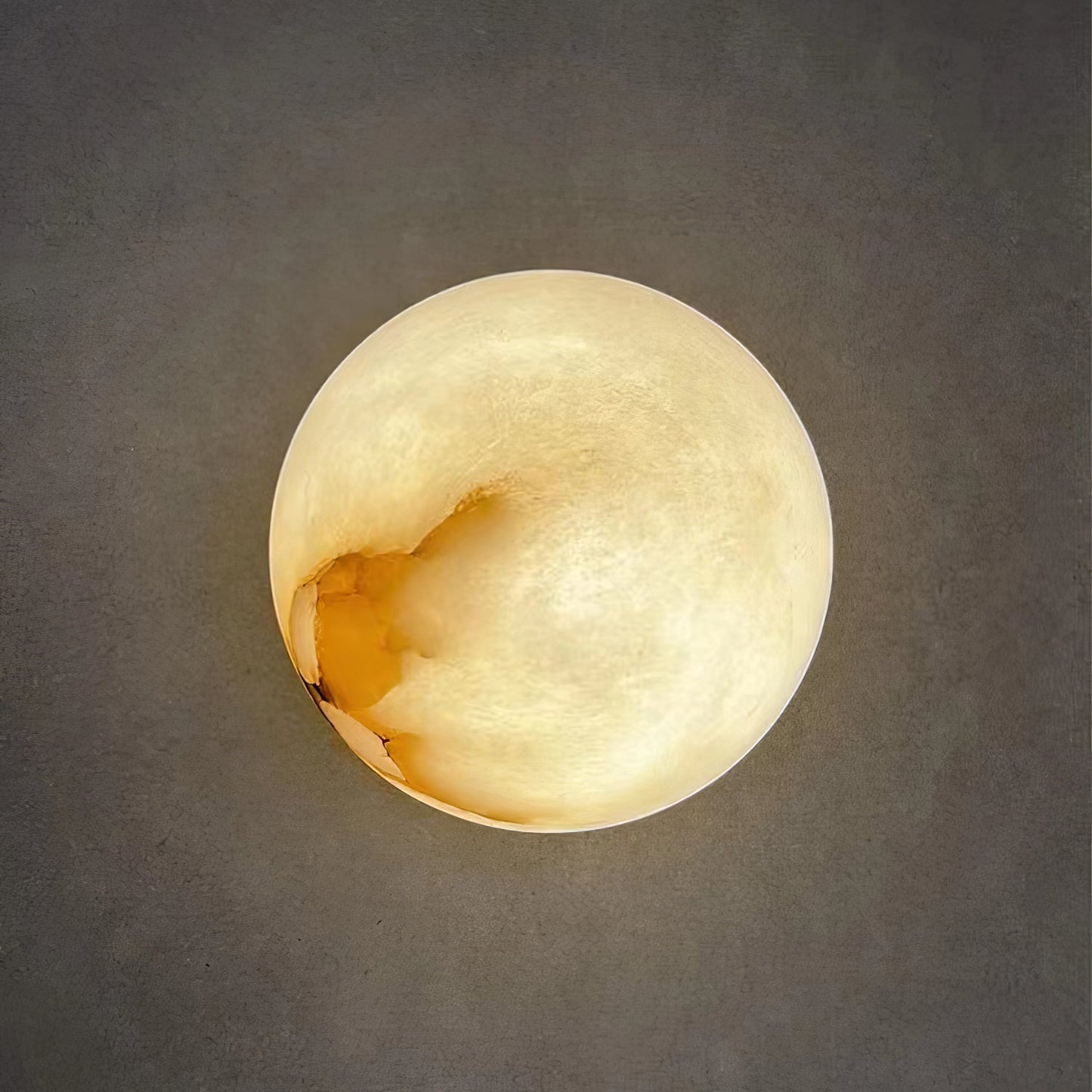 Alabaster Mini Orb Wall Lamp | Snowflake Gypsum | Gold Finish