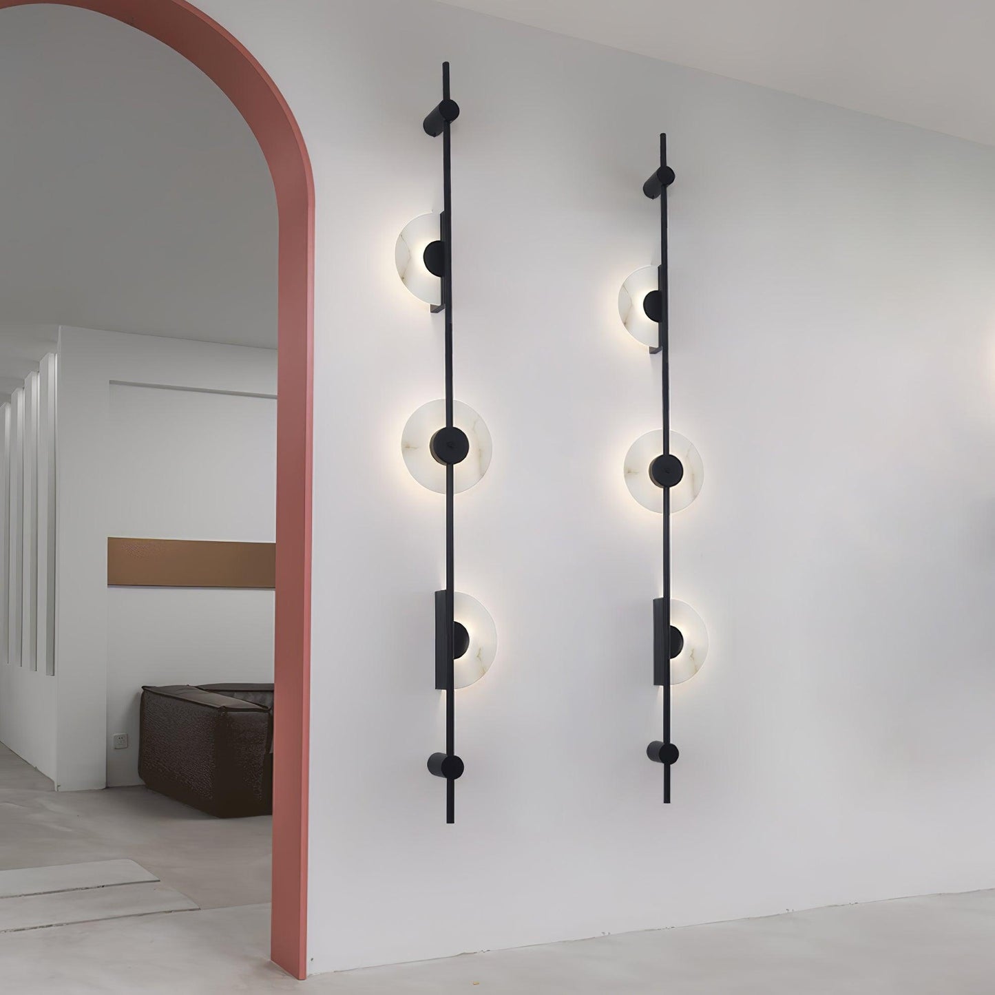 Alabaster Wall Sconce | Metal & Alabaster | Vertical