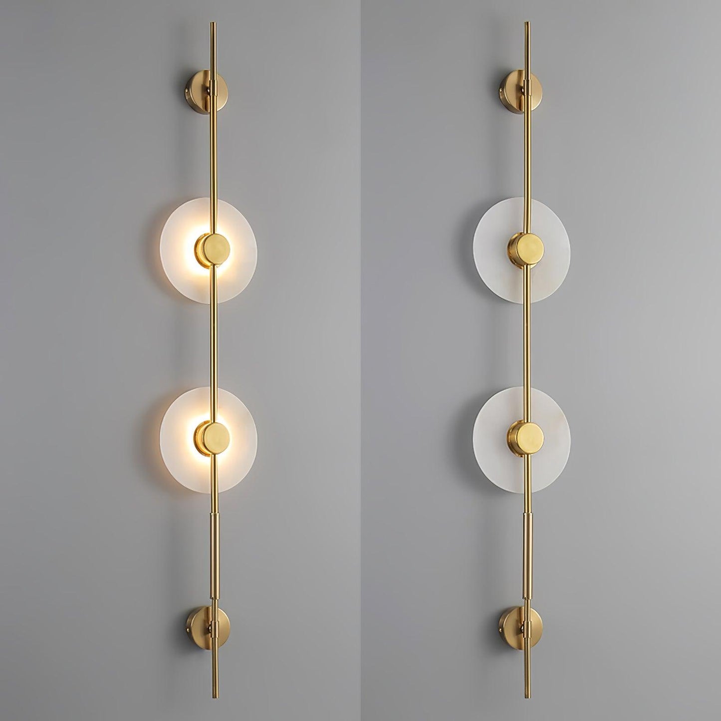 Alabaster Wall Sconce | Metal & Alabaster | Vertical