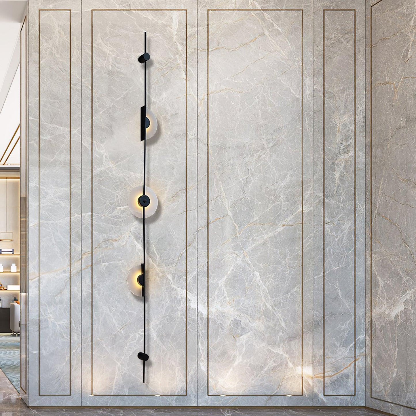 Alabaster Wall Sconce | Metal & Alabaster | Vertical