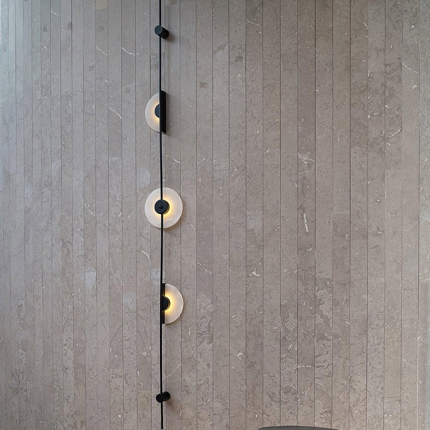 Alabaster Wall Sconce | Metal & Alabaster | Vertical