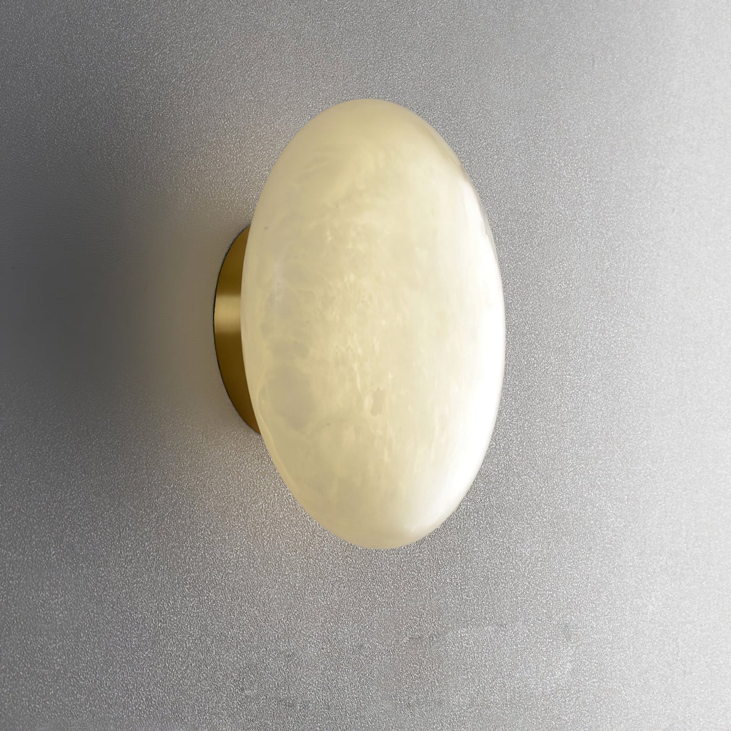 Alabaster Oval Ceiling Lamp | Brass/Metal | White Shade
