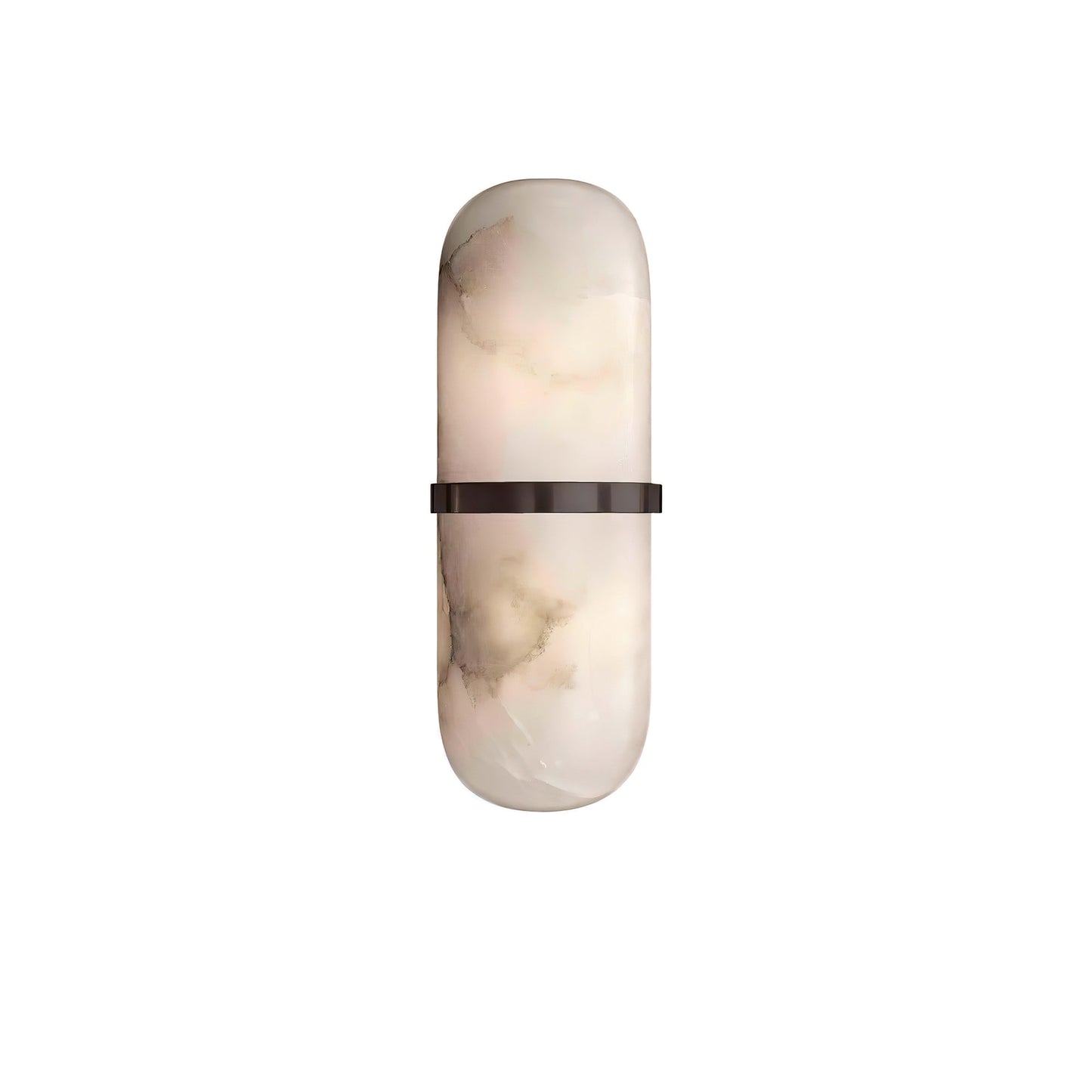 Alabaster Wall Light | Brass or Black Finish | White Shade
