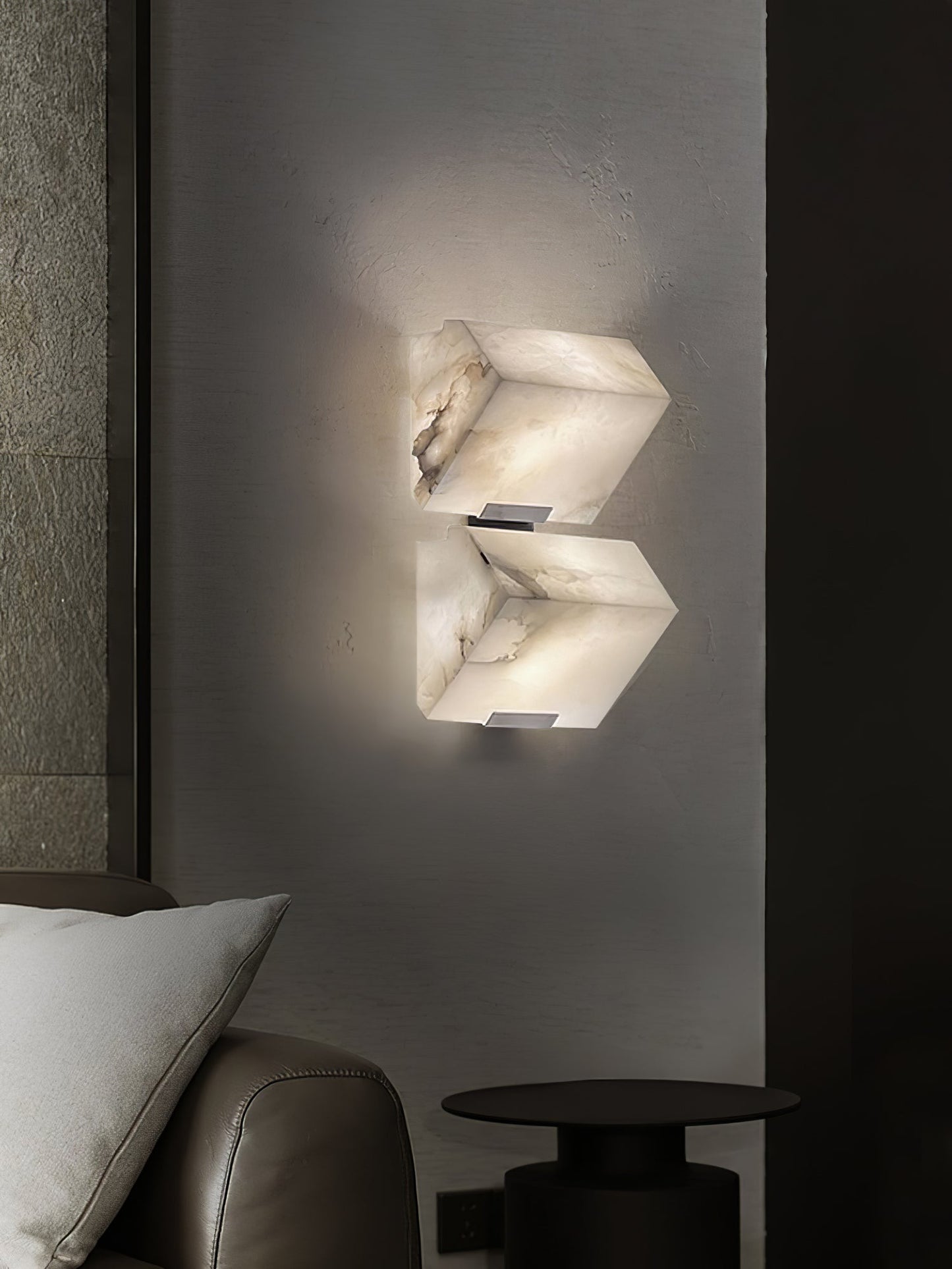 Alabaster Wall Lamp | White Alabaster & Metal | 2-Pack
