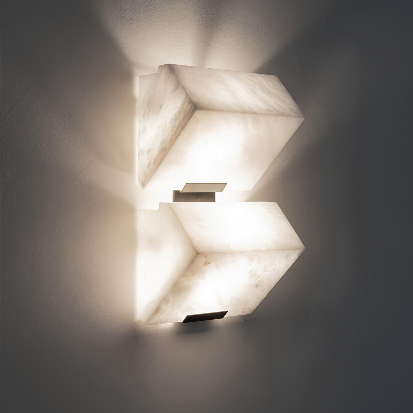Alabaster Wall Lamp | White Alabaster & Metal | 2-Pack