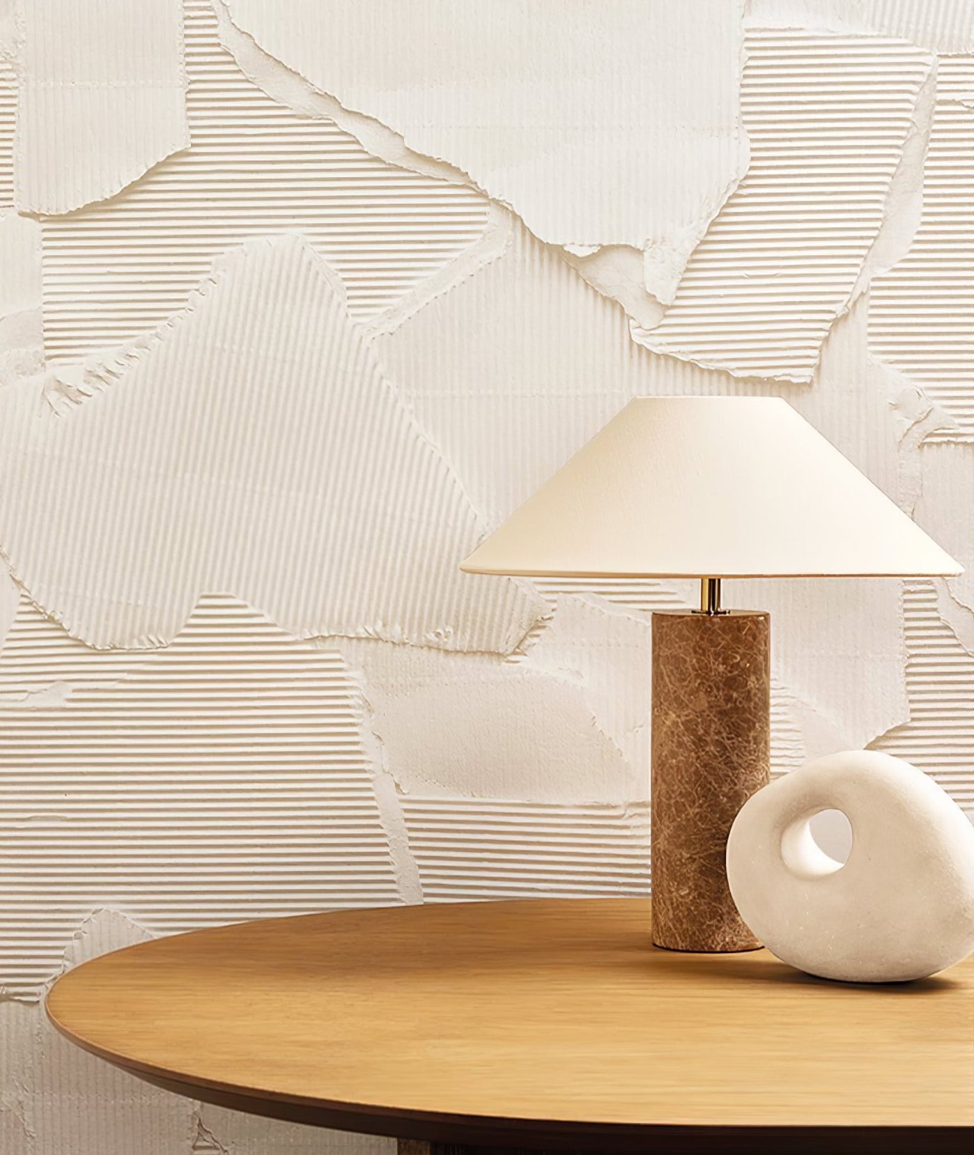 Alba Stone Table Lamp | Marble Base | Grey