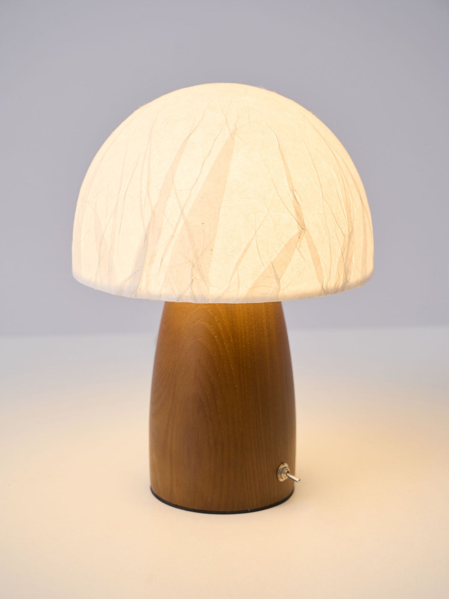 Myco Mushroom Table Lamp | Wooden Base | White Shade