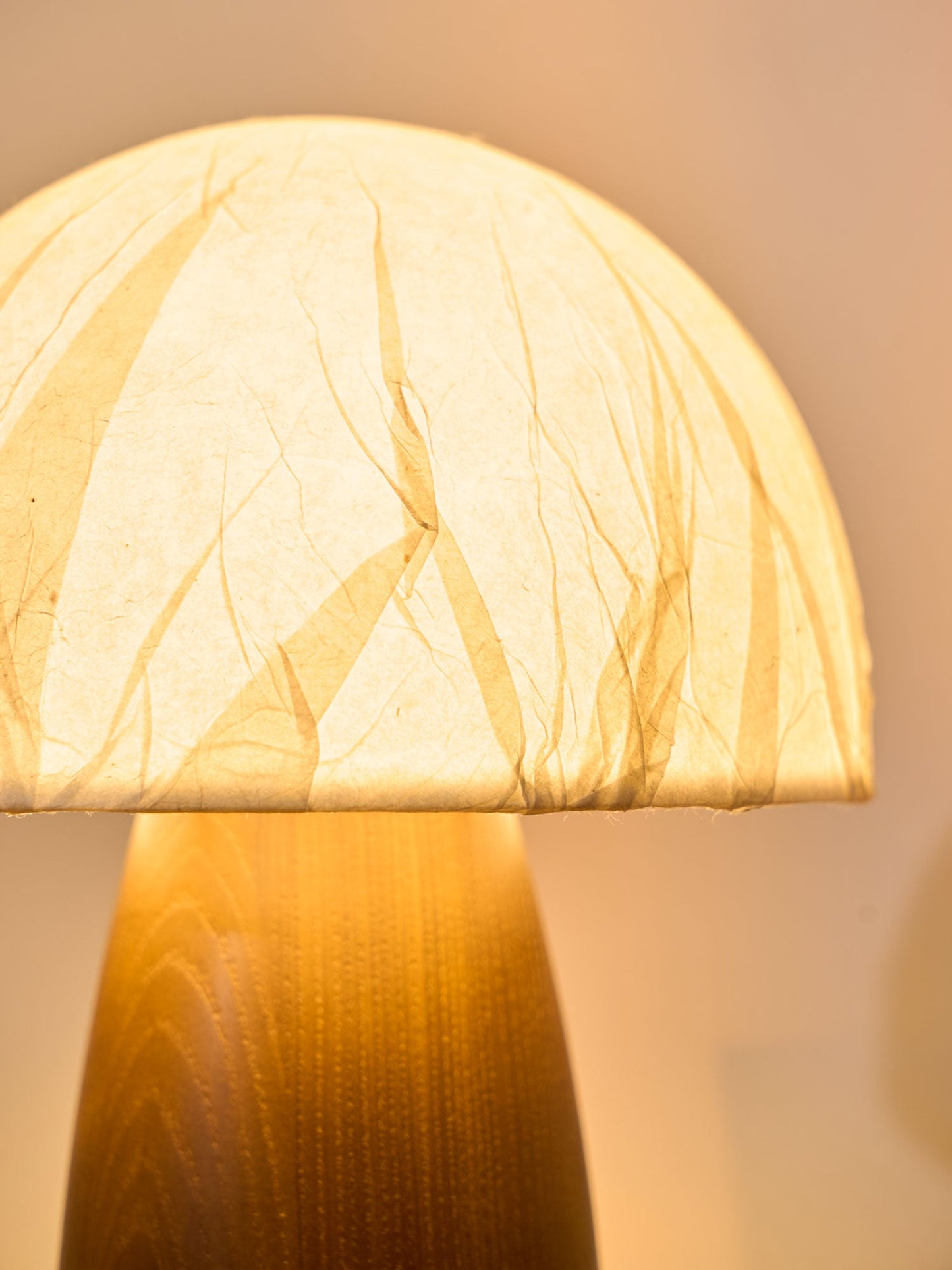 Myco Mushroom Table Lamp | Wooden Base | White Shade