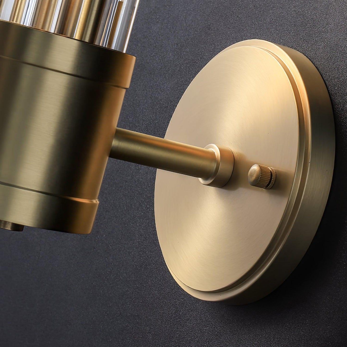 Celeste Cylinder Wall Light | Brass & Glass | Clear Shade