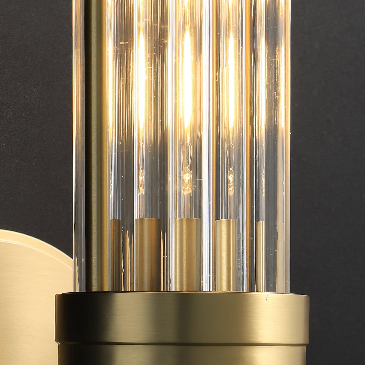 Celeste Cylinder Wall Light | Brass & Glass | Clear Shade