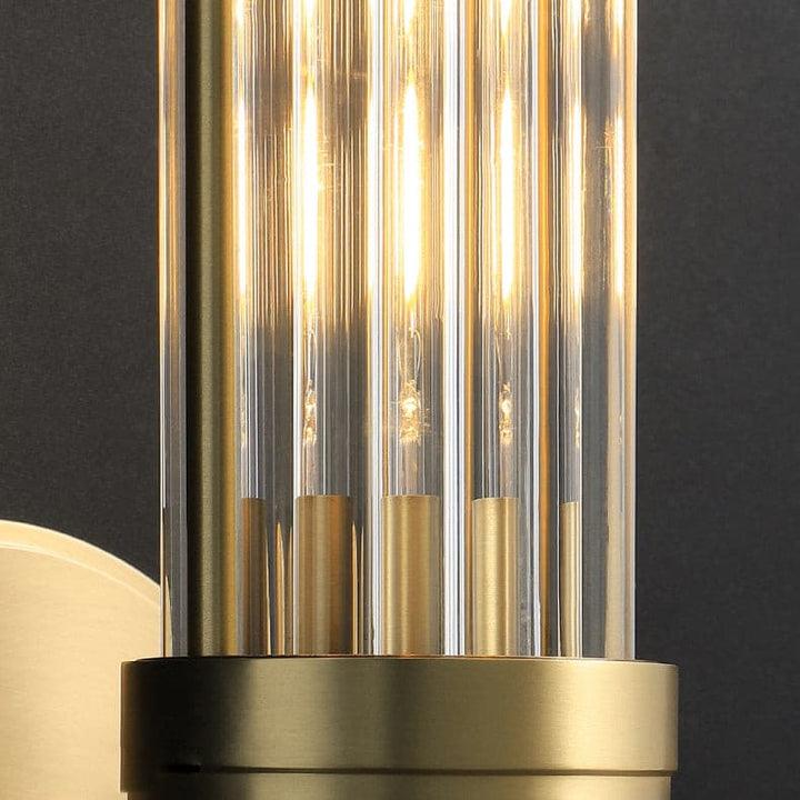 Celeste Cylinder Wall Light | Brass & Glass | Clear Shade