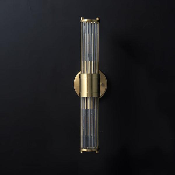 Celeste Cylinder Wall Light | Brass & Glass | Clear Shade