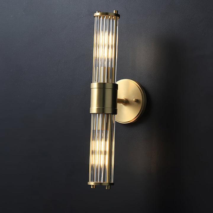 Celeste Cylinder Wall Light | Brass & Glass | Clear Shade