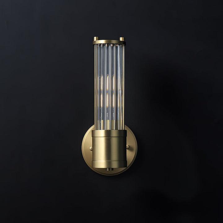 Celeste Cylinder Wall Light | Brass & Glass | Clear Shade